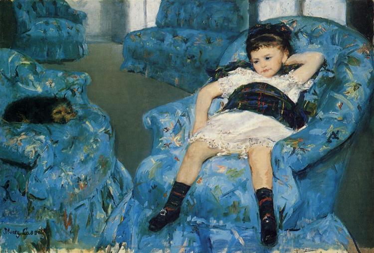 Little Girl in a Blue Armchair, 1878 - Mary Cassatt
