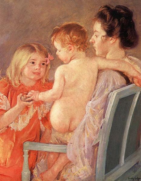 Sara Handing a Toy to the Baby, 1901 - Mary Cassatt
