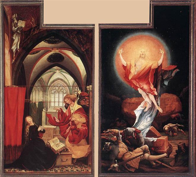 Annunciation and Resurrection, c.1515 - Матіас Грюневальд