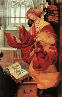 Archangel Gabriel (detail from the Annunciation from the Isenheim Altarpiece) - Матиас Грюневальд