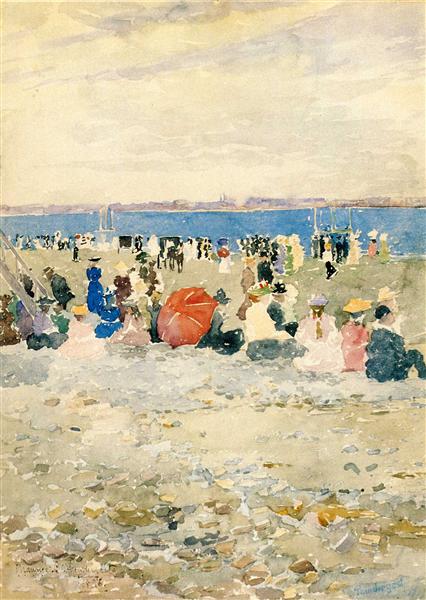 Revere Beach, 1896 - Морис Прендергаст