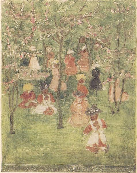 Spring in Franklin Park, 1895 - Морис Прендергаст