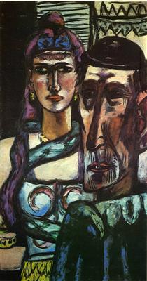 Two Circus Artists or Snake Charmer and Clown - Max Beckmann