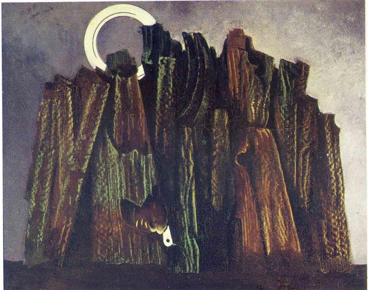Dark forest and bird - Max Ernst