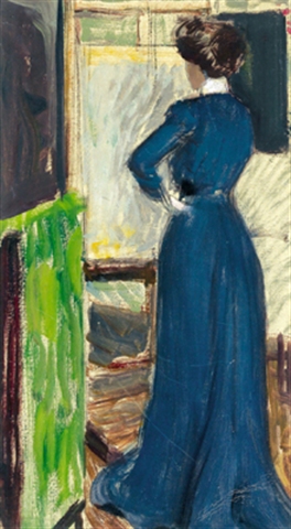 Martha Kurzweil before an easel, 1902 - Макс Курцвайль