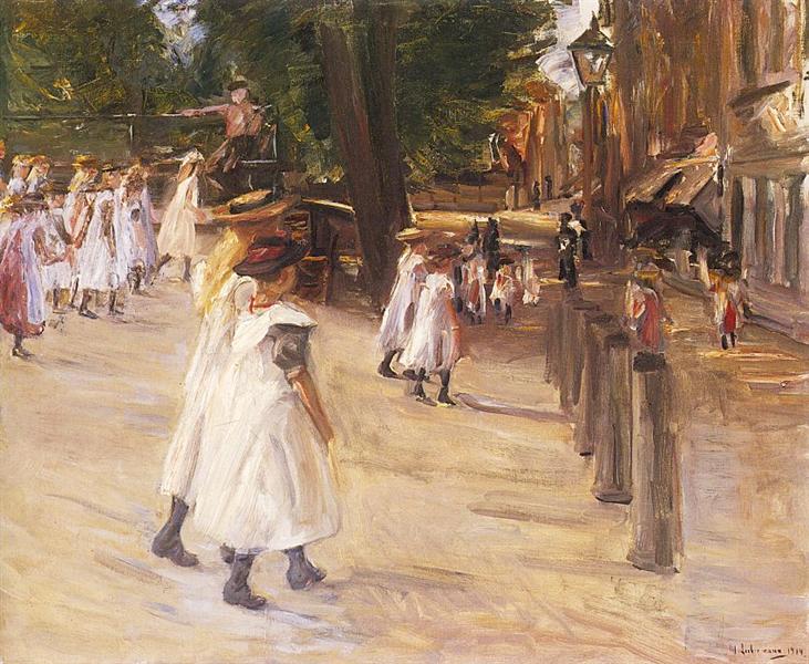 On the Way to School in Edam, 1904 - Макс Либерман