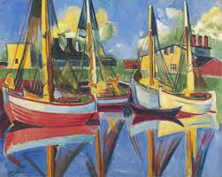 Fishing boats in the afternoon sun (Fischkutter in Nachmittagssonne), 1921 - Max Pechstein