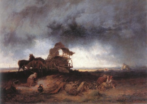 Storm at the Puszta, 1867 - Mihaly Munkacsy