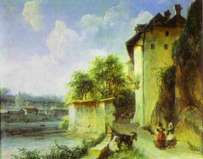 Vista de Albano, próximo à Roma, c.1836 - Mikhail Lebedev