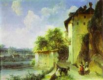 View of Albano, near Rome - Michail Iwanowitsch Lebedew