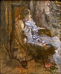 A Lady in Lilac (Portrait of Nadezhda Zabela) - Mikhail Vrubel