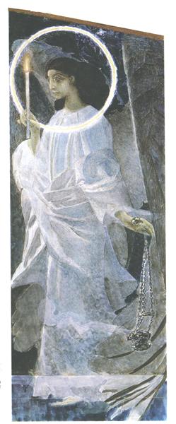 Angel with censer and candle, 1887 - Михаил Врубель