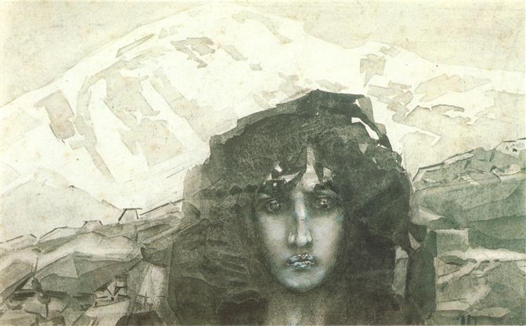Head of Demon, c.1890 - Mikhaïl Vroubel