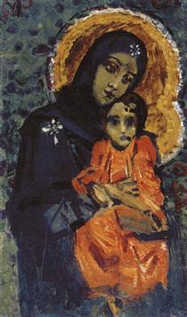Virgem Maria e o Menino Jesus - Mikhail Vrubel