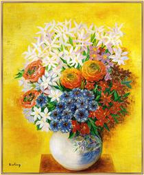 Bouquet of various flowers - Moise Kisling