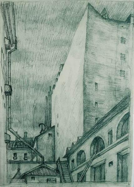 City, 1914 - Mstislaw Walerianowitsch Dobuschinski