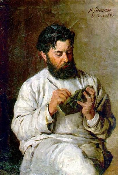 Portrait of the sculptor L.V. Posen, 1885 - Nikolái Yaroshenko
