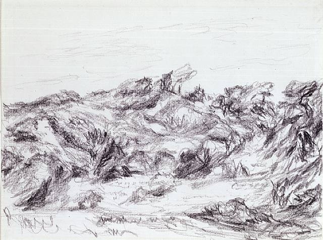 Untitled (Dunes with peaked brush), 1953 - Myron Stout