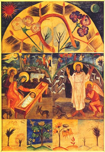 Icon painting motifs, 1912 - Наталія Гончарова