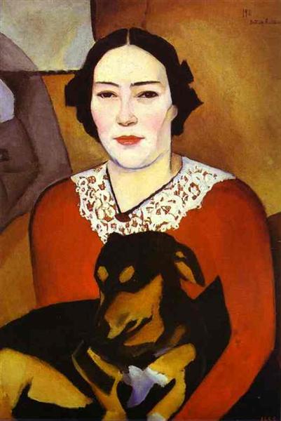 Lady with a Dog. Portrait of Esther Schwartzmann., 1911 - Natan Altman