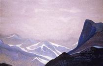 A steep snow slope - Nikolái Roerich