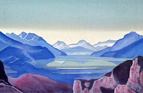 Lake in the mountains, c.1937 - Николай  Рерих