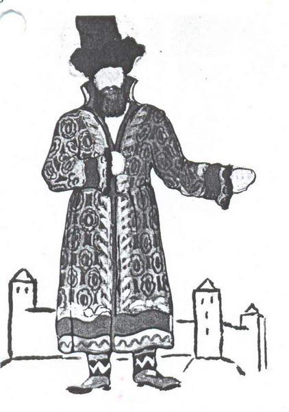 Sketch of costumes for "Tale of Tsar Saltan", 1919 - Nikolái Roerich