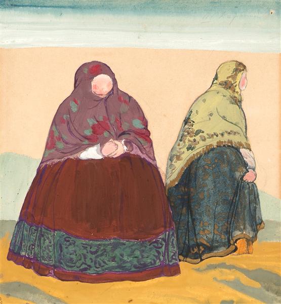 Sketch of costumes for "Tale of Tsar Saltan", 1919 - Nikolai Konstantinovich Roerich