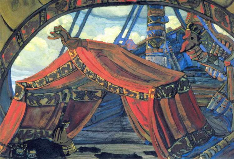 Study of scene design for "Tristan und Isolde", 1914 - Nicolas Roerich