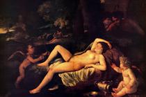 Ruhende Venus mit Amor - Nicolas Poussin