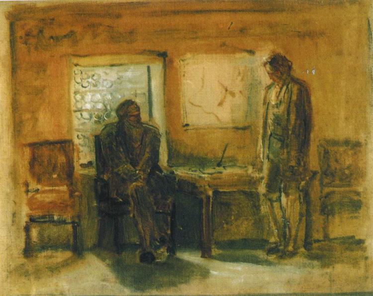 Peter I interrogates Tsarevich Alexei - Микола Ґе