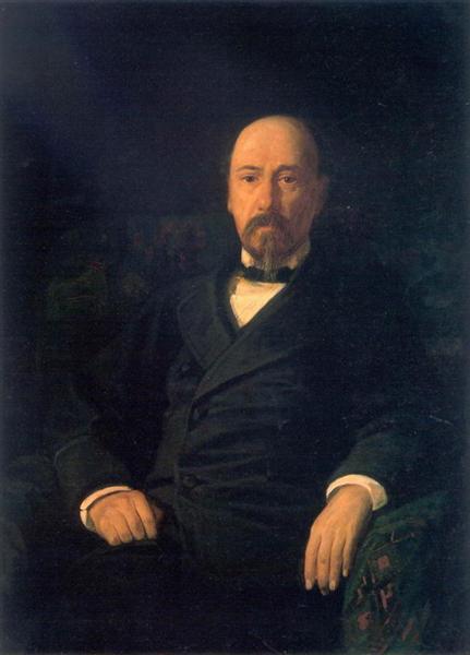 Retrato do Poeta Nikolay Nekrasov, 1872 - Nikolai Ge