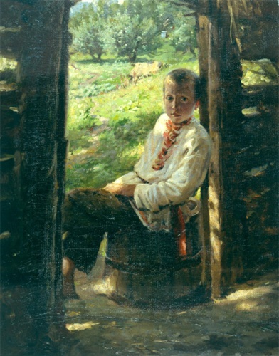 Portrait of the Ukrainian boy - Nikolai Ge - WikiArt.org