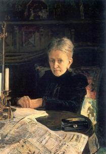 Portrait of Yelena Likhachova - Микола Ґе