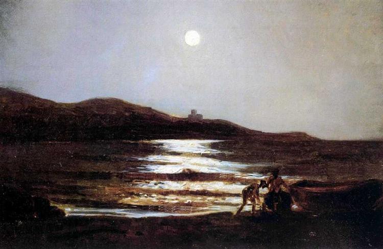The view from Santo Terenzo at Lerici by night, 1862 - Nikolaï Gay