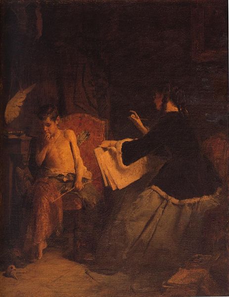 Eros and the painter, 1868 - Nikolaos Gyzis - WikiArt.org