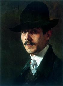 Portrait of painter Oumvertos Argyros - Ніколаос Літрас