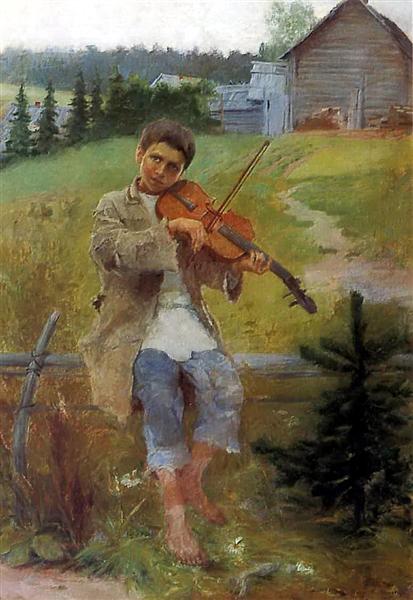 Boy with Violin, 1897 - Микола Богданов-Бєльський