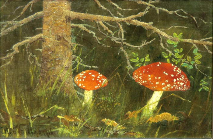 Toadstools under the Tree, 1916 - Микола Богданов-Бєльський