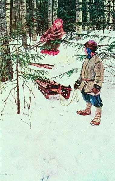 Зима, c.1920 - Николай Богданов-Бельский