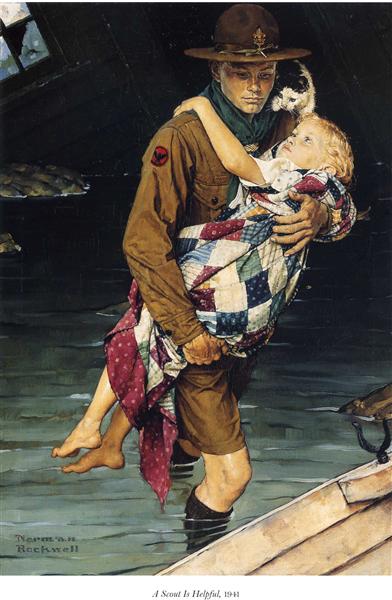 A Scout Is Helpful, 1941 - Norman Rockwell