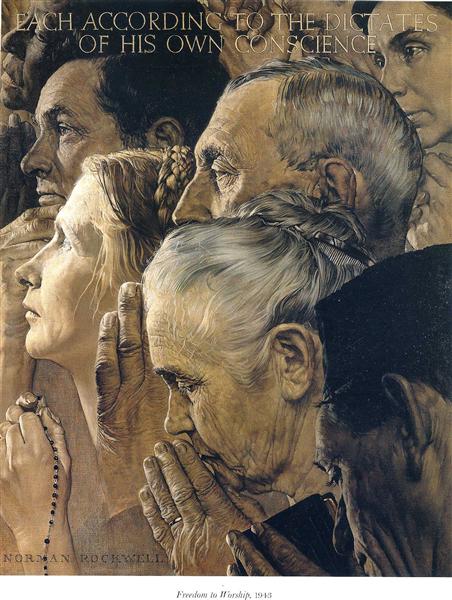 Freedom to Worship, 1943 - Norman Rockwell