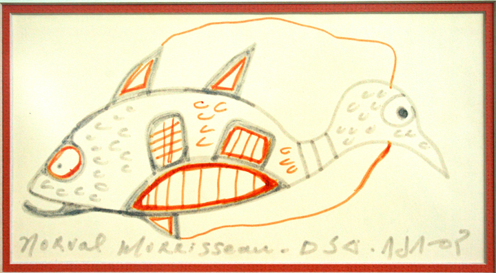 Bird Fish Drawing, 1987 - Norval Morrisseau