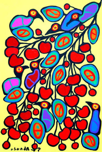 Cherry Branch - Norval Morrisseau