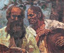 Confession of the Peasant (Composition with Self-Portrait) - Октав Бенчіле