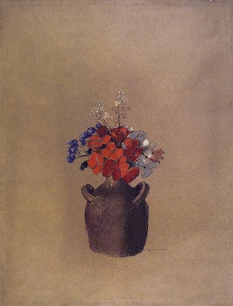 Flowers in a Vase, c.1909 - 奥迪隆·雷东