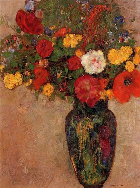 Vase of Flowers, c.1910 - 奥迪隆·雷东