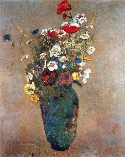 Vase with flowers - 奥迪隆·雷东