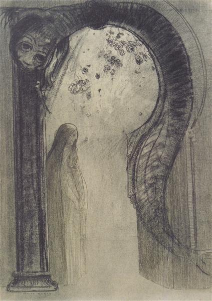 Woman and Serpent, c.1890 - Оділон Редон