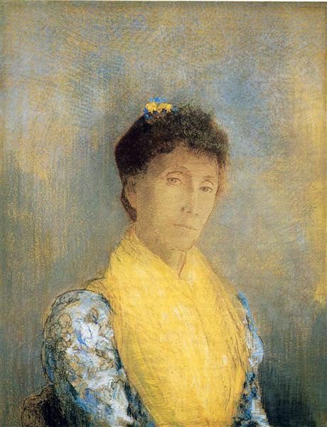 Woman with a Yellow Bodice, c.1899 - Оділон Редон